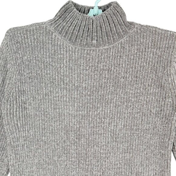 Cynthia Rowley Women's Pullover Ribbed Gray Turtleneck Sweater Size Small - Picture 3 of 10